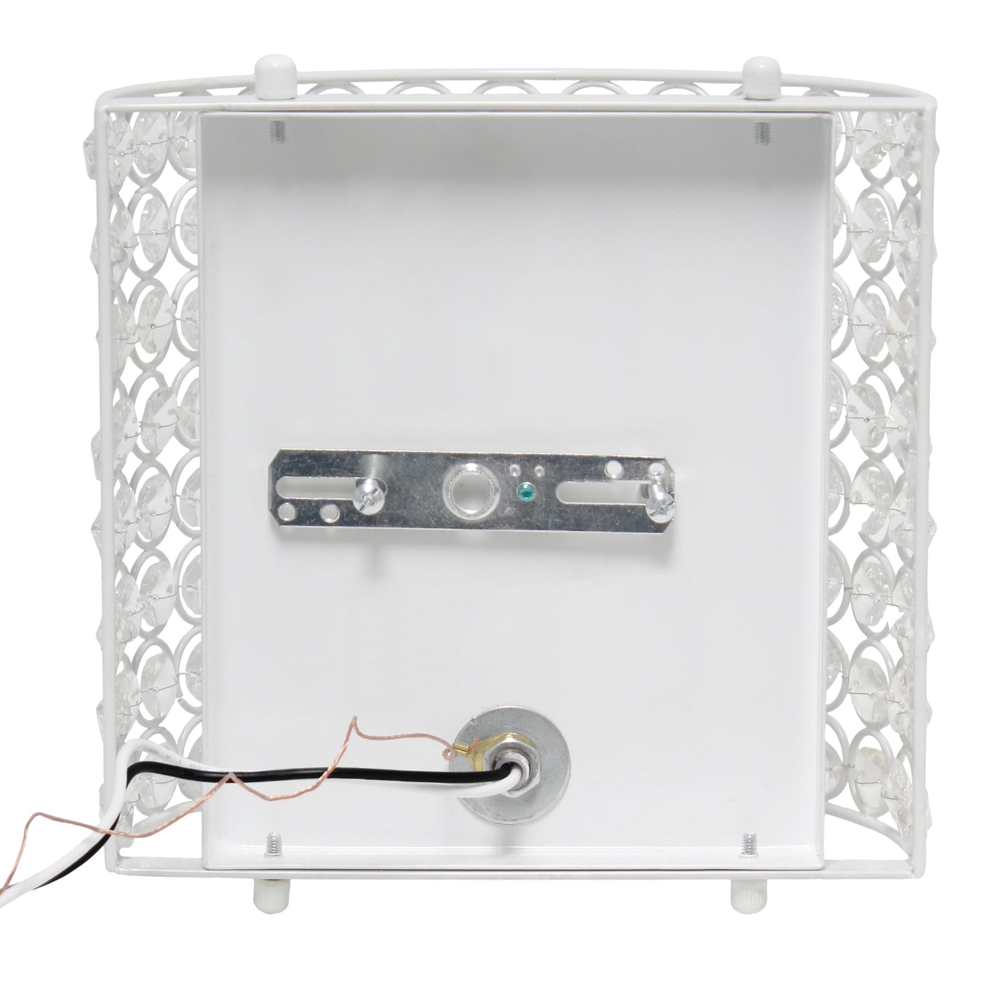 All The Rages Lalia Home 8" White Modern Crystal & Metal Wall Sconce