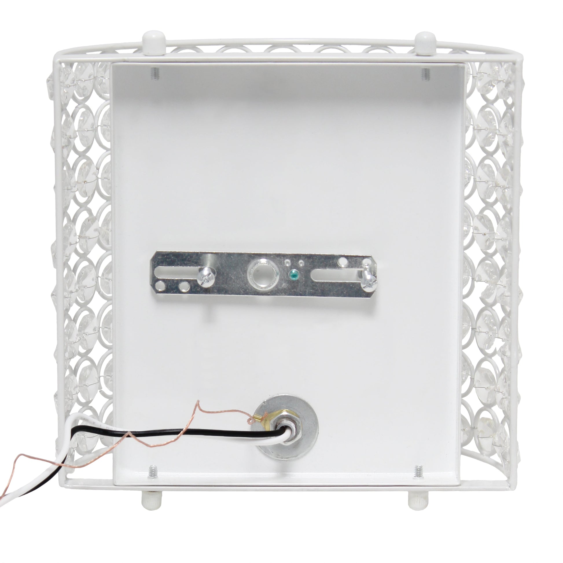All The Rages Lalia Home 8" White Modern Crystal & Metal Wall Sconce