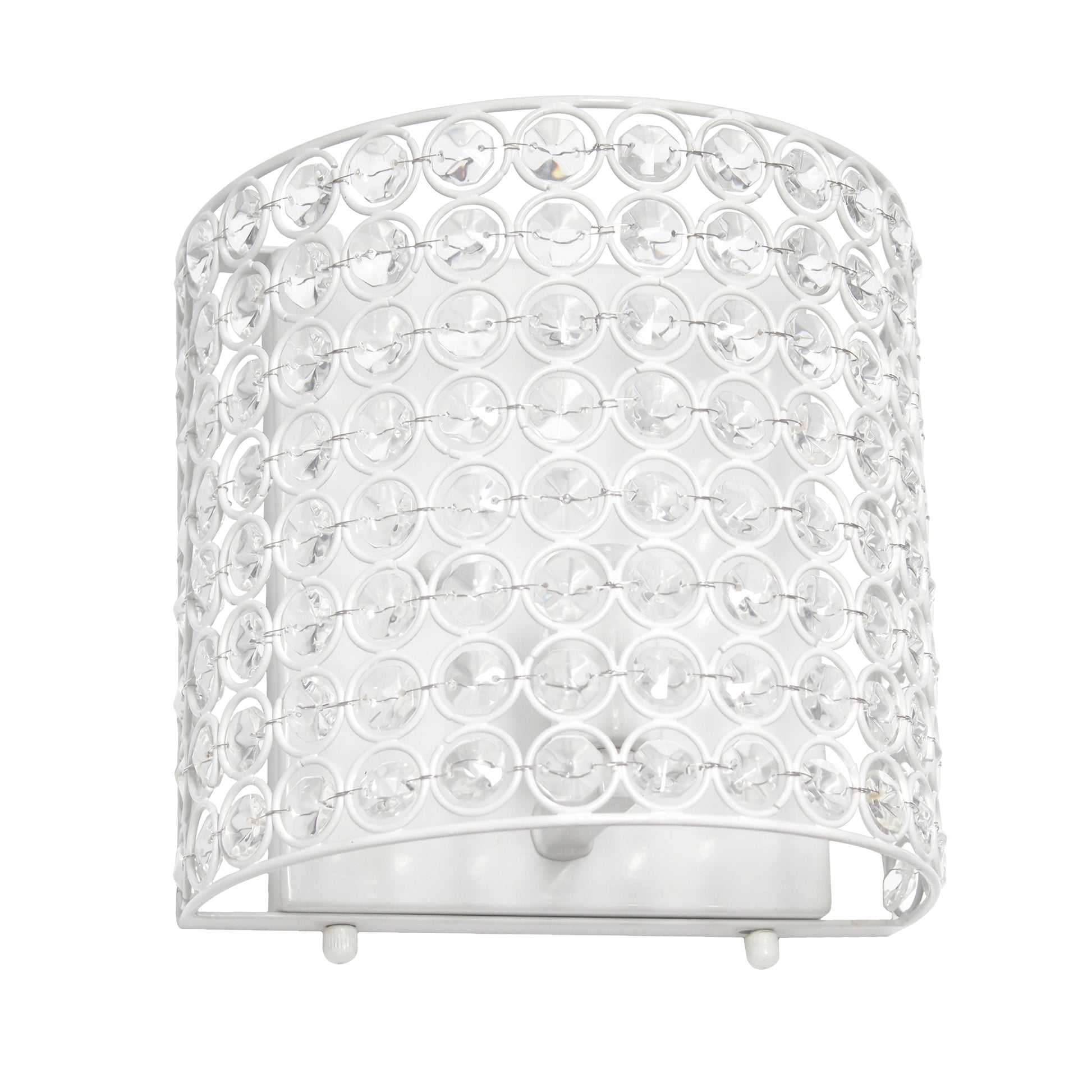 All The Rages Lalia Home 8" White Modern Crystal & Metal Wall Sconce