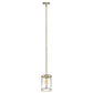 All The Rages Lalia Home 9" Antique Brass Farmhouse Adjustable Hanging Cylindrical Clear Glass Pendant With Metal Accents