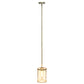 All The Rages Lalia Home 9" Antique Brass Farmhouse Adjustable Hanging Cylindrical Clear Glass Pendant With Metal Accents