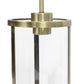 All The Rages Lalia Home 9" Antique Brass Farmhouse Adjustable Hanging Cylindrical Clear Glass Pendant With Metal Accents