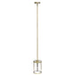 All The Rages Lalia Home 9" Antique Brass Farmhouse Adjustable Hanging Cylindrical Clear Glass Pendant With Metal Accents