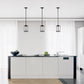 All The Rages Lalia Home 9" Black Farmhouse Adjustable Hanging Cylindrical Clear Glass Pendant With Metal Accents