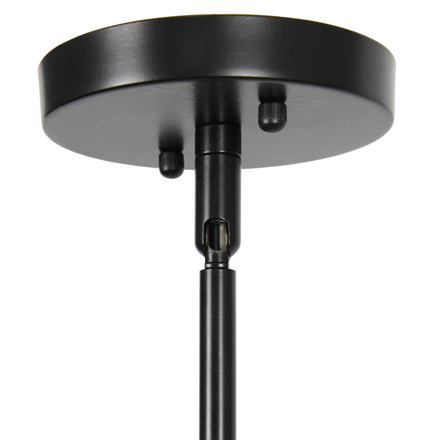 All The Rages Lalia Home 9" Black Farmhouse Adjustable Hanging Cylindrical Clear Glass Pendant With Metal Accents