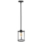 All The Rages Lalia Home 9" Black Farmhouse Adjustable Hanging Cylindrical Clear Glass Pendant With Metal Accents
