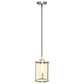 All The Rages Lalia Home 9" Brushed Nickel Farmhouse Adjustable Hanging Cylindrical Clear Glass Pendant With Metal Accents
