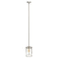 All The Rages Lalia Home 9" Brushed Nickel Farmhouse Adjustable Hanging Cylindrical Clear Glass Pendant With Metal Accents