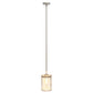 All The Rages Lalia Home 9" Brushed Nickel Farmhouse Adjustable Hanging Cylindrical Clear Glass Pendant With Metal Accents