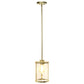 All The Rages Lalia Home 9" Gold Farmhouse Adjustable Hanging Cylindrical Clear Glass Pendant With Metal Accents
