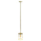 All The Rages Lalia Home 9" Gold Farmhouse Adjustable Hanging Cylindrical Clear Glass Pendant With Metal Accents