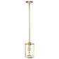 All The Rages Lalia Home 9" Gold Farmhouse Adjustable Hanging Cylindrical Clear Glass Pendant With Metal Accents