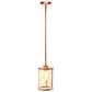 All The Rages Lalia Home 9" Rose Gold Farmhouse Adjustable Hanging Cylindrical Clear Glass Pendant With Metal Accents