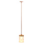 All The Rages Lalia Home 9" Rose Gold Farmhouse Adjustable Hanging Cylindrical Clear Glass Pendant With Metal Accents