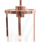 All The Rages Lalia Home 9" Rose Gold Farmhouse Adjustable Hanging Cylindrical Clear Glass Pendant With Metal Accents