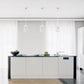 All The Rages Lalia Home 9" White Farmhouse Adjustable Hanging Cylindrical Clear Glass Pendant With Metal Accents