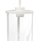 All The Rages Lalia Home 9" White Farmhouse Adjustable Hanging Cylindrical Clear Glass Pendant With Metal Accents