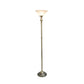 All The Rages Lalia Home Antique Brass 1-Light Classic Torchiere Floor Lamp With Marbleized Glass Shade