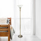 All The Rages Lalia Home Antique Brass 1-Light Classic Torchiere Floor Lamp With Marbleized Glass Shade