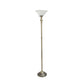 All The Rages Lalia Home Antique Brass 1-Light Classic Torchiere Floor Lamp With Marbleized Glass Shade