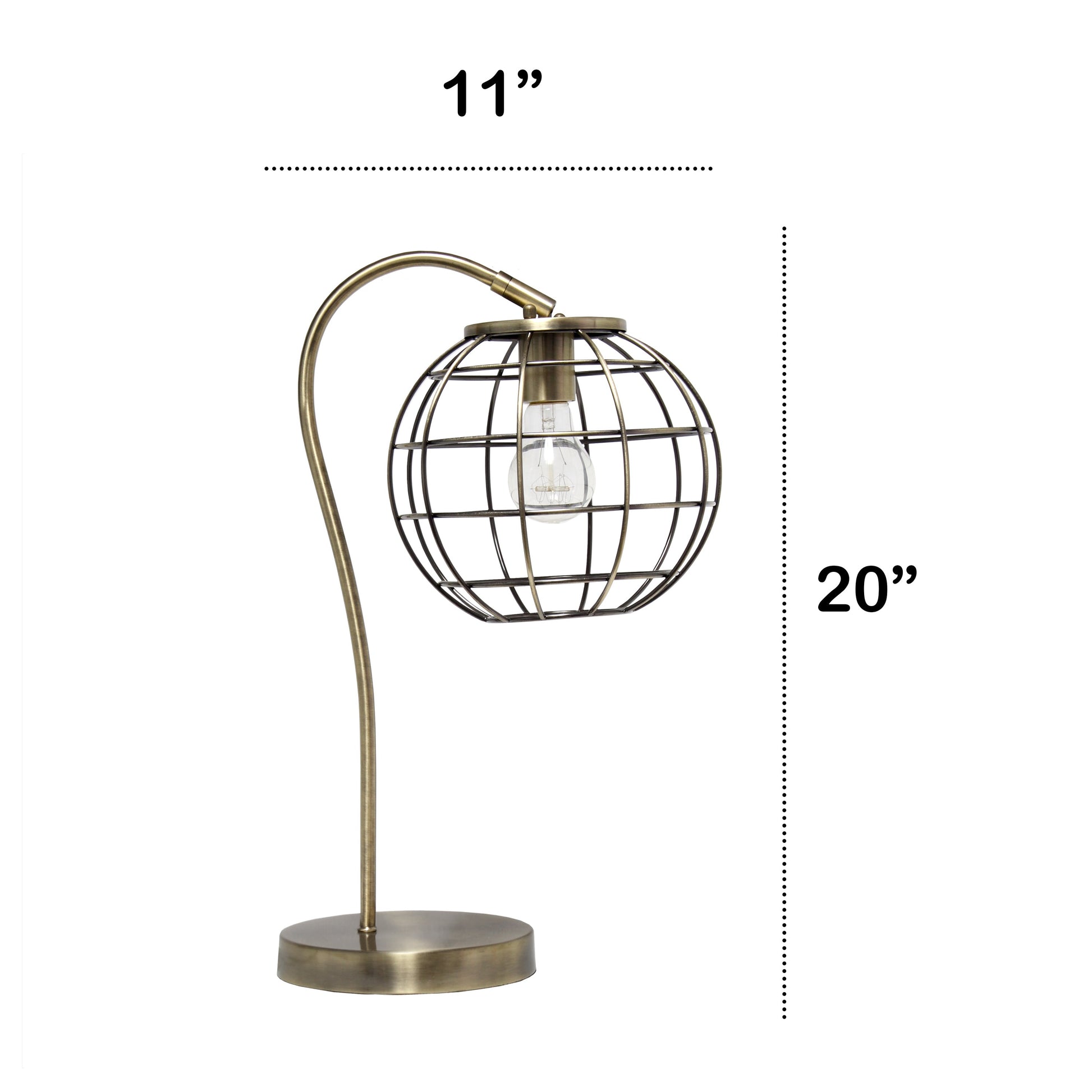 All The Rages Lalia Home Antique Brass Arched Metal Cage Table Lamp