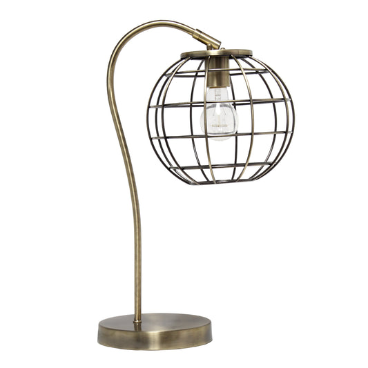 All The Rages Lalia Home Antique Brass Arched Metal Cage Table Lamp