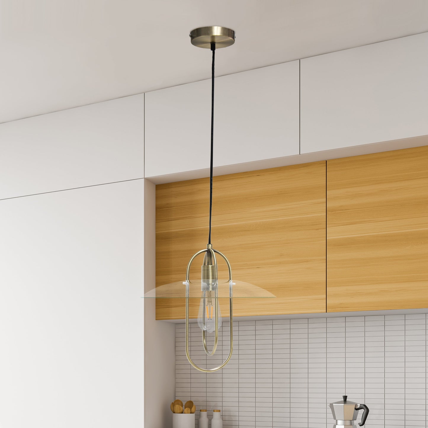 All The Rages Lalia Home Antique Brass Elongated Metal Pendant Light