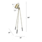 All The Rages Lalia Home Antique Brass Industrial 1-Light Tripod Floor Lamp With Interior White Spotlight