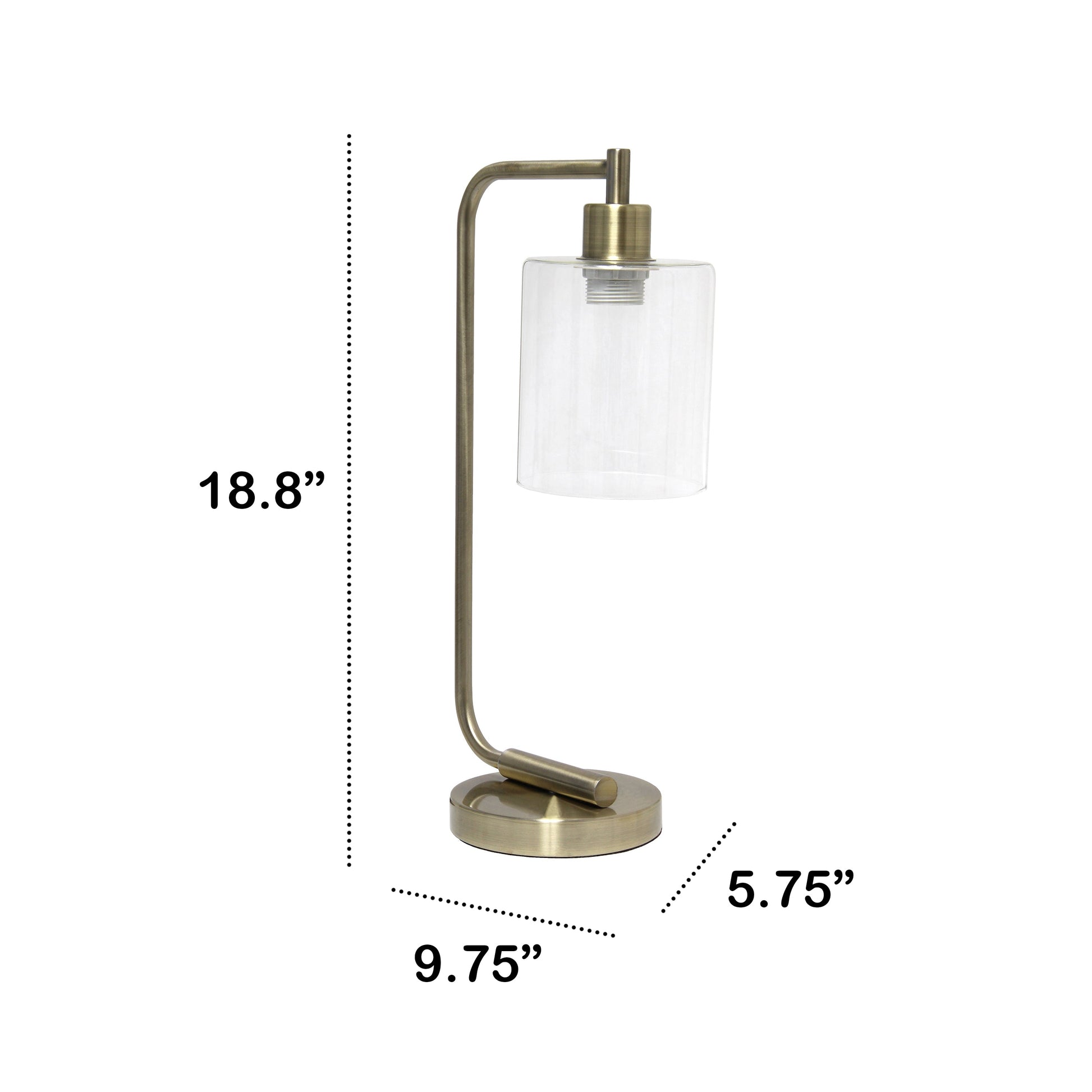 All The Rages Lalia Home Antique Brass Iron Table Lamp With Glass Shade