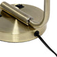 All The Rages Lalia Home Antique Brass Iron Table Lamp With USB Port & Glass Shade