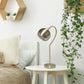 All The Rages Lalia Home Antique Brass Mid Century Curved Table Lamp With Dome Shade
