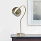 All The Rages Lalia Home Antique Brass Mid Century Curved Table Lamp With Dome Shade