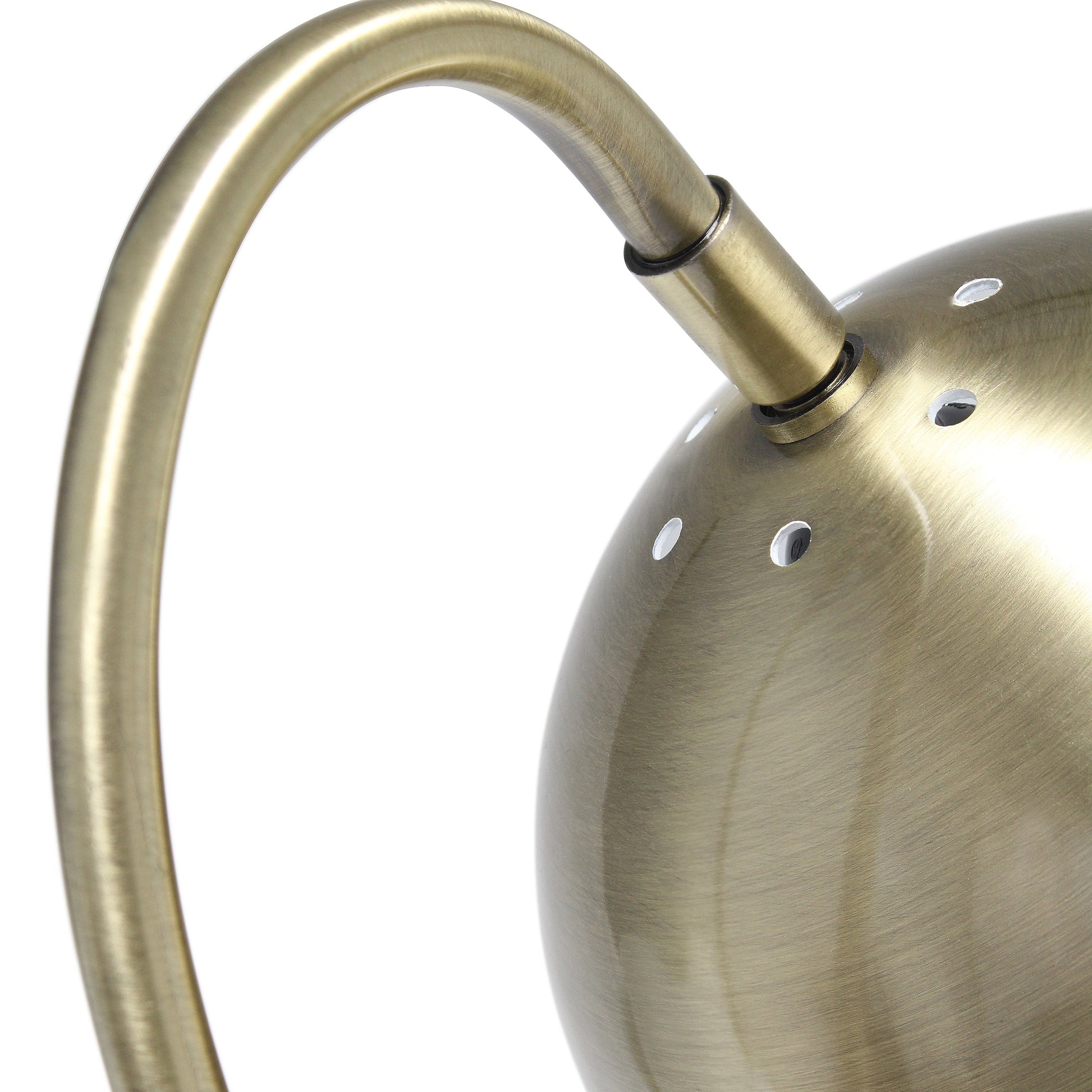 All The Rages Lalia Home Antique Brass Mid Century Curved Table Lamp With Dome Shade