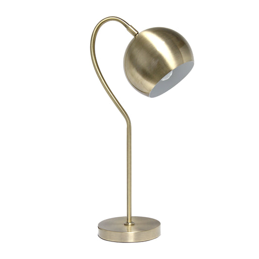 All The Rages Lalia Home Antique Brass Mid Century Curved Table Lamp With Dome Shade