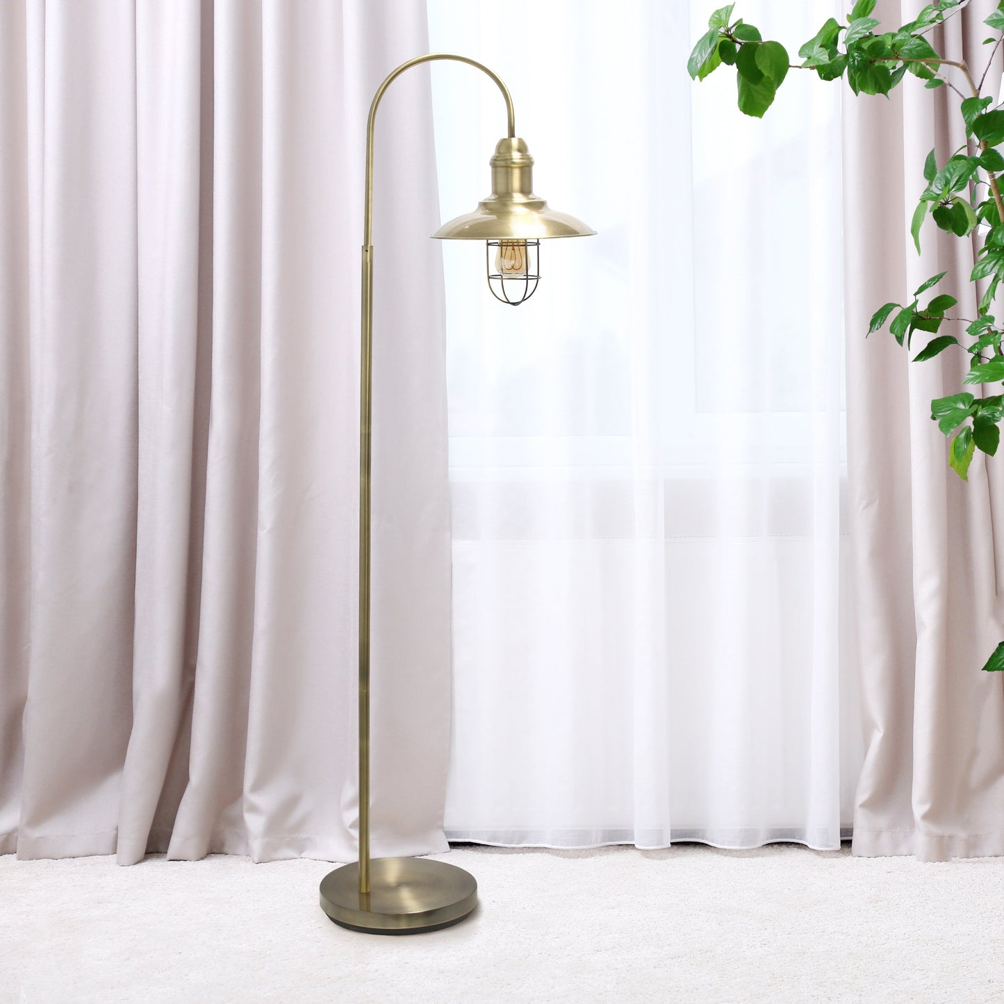 All The Rages Lalia Home Antique Brass Modern Farmhouse Floor Lamp