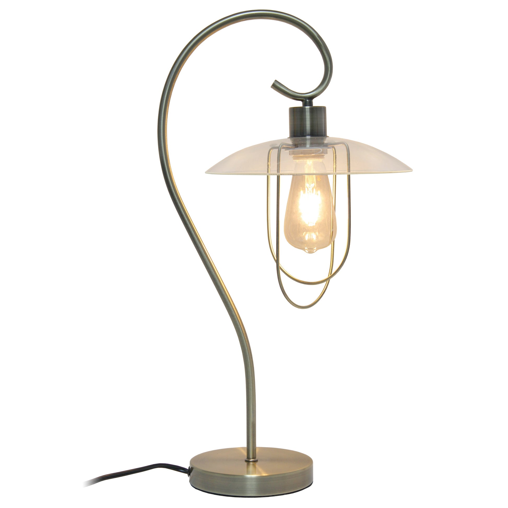 All The Rages Lalia Home Antique Brass Modern Metal Scroll Table Lamp
