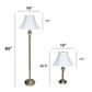 All The Rages Lalia Home Antique Brass Perennial Roma Classic Table & Floor Lamp Set With White Empire Fabric Shades