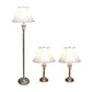 All The Rages Lalia Home Antique Brass Perennial Roma Classic Table & Floor Lamp Set With White Empire Fabric Shades