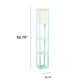 All The Rages Lalia Home Aqua Column Shelf Floor Lamp With A Linen Shade