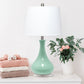 All The Rages Lalia Home Aqua Droplet Table Lamp With Fabric Shade