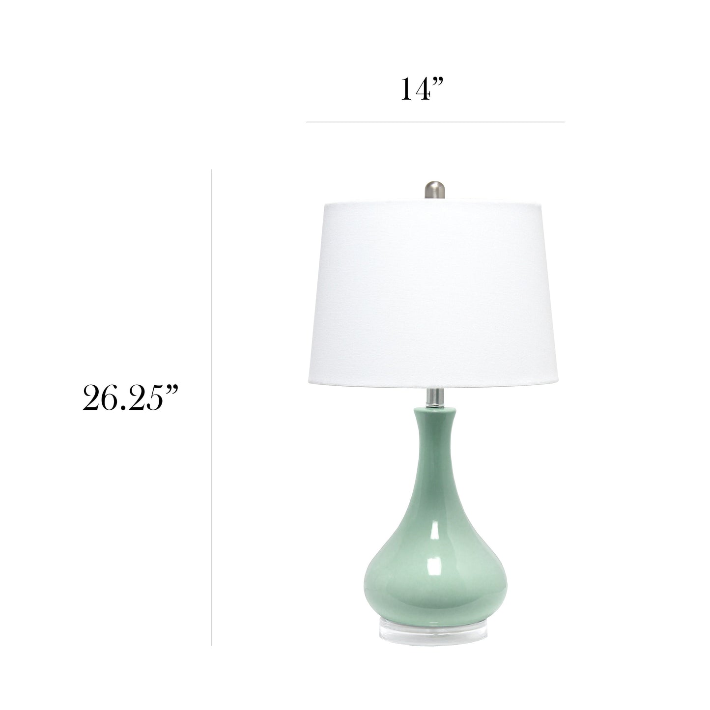 All The Rages Lalia Home Aqua Droplet Table Lamp With Fabric Shade