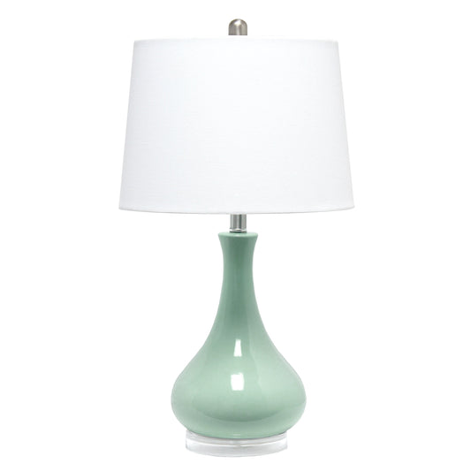 All The Rages Lalia Home Aqua Droplet Table Lamp With Fabric Shade