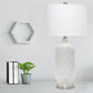 All The Rages Lalia Home Argyle Classic White Table Lamp With Fabric Shade