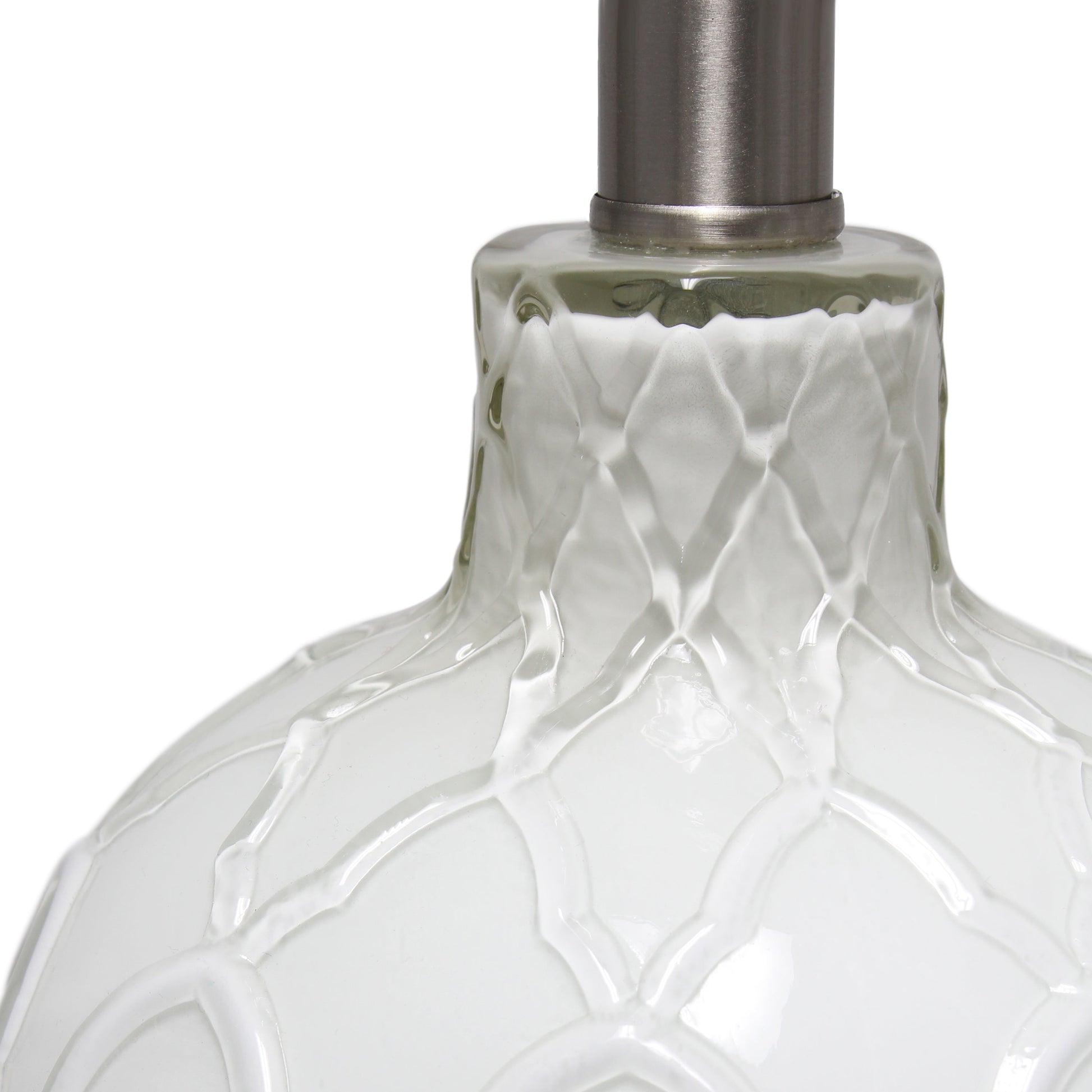 All The Rages Lalia Home Argyle Classic White Table Lamp With Fabric Shade