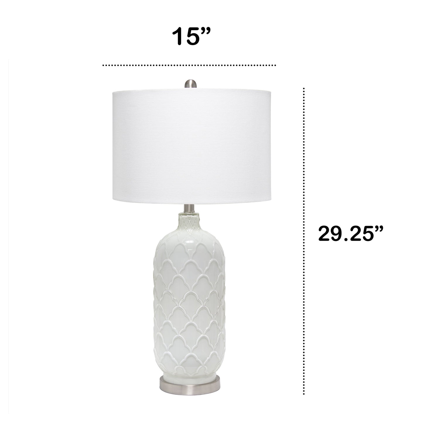 All The Rages Lalia Home Argyle Classic White Table Lamp With Fabric Shade