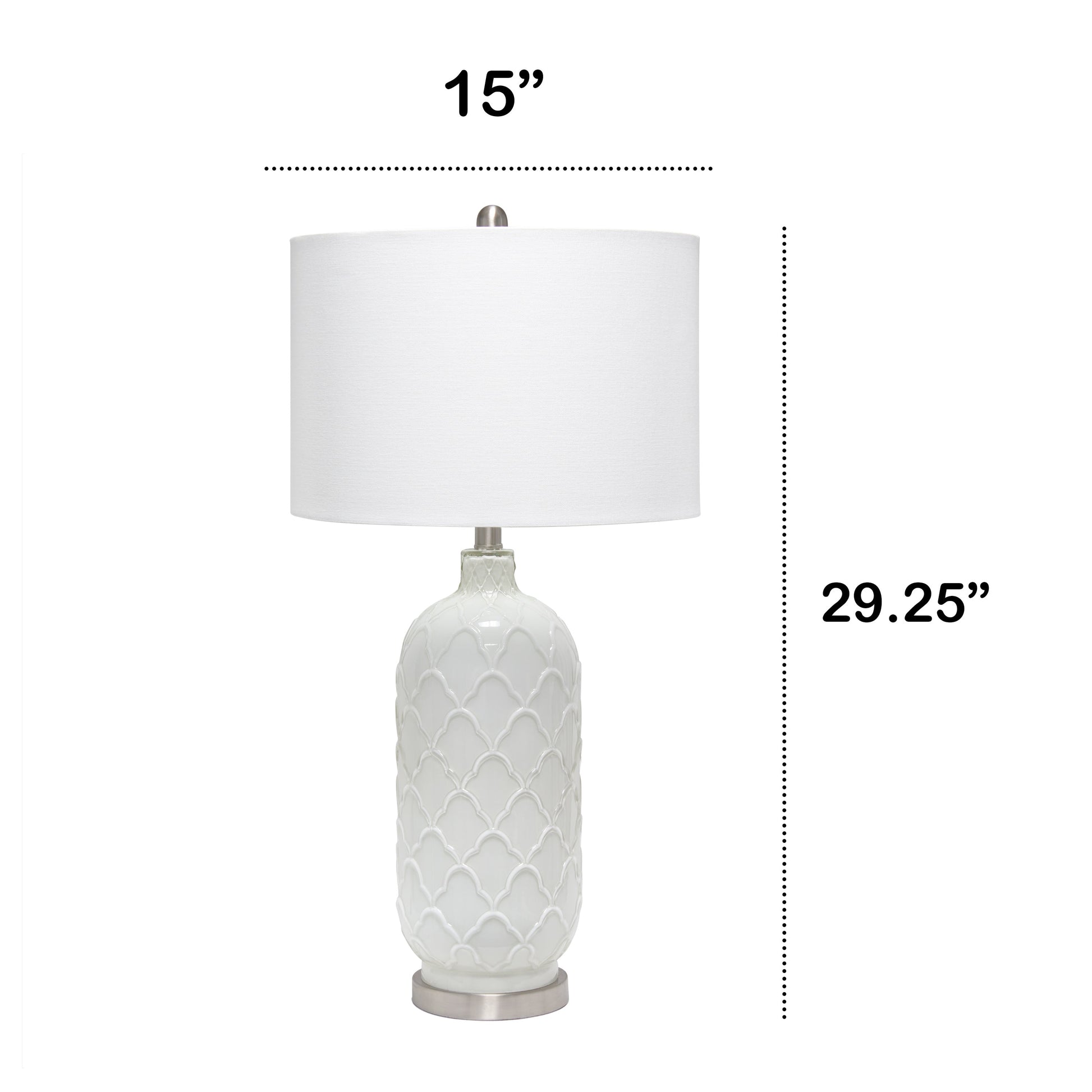 All The Rages Lalia Home Argyle Classic White Table Lamp With Fabric Shade