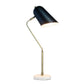All The Rages Lalia Home Asymmetrical Marble & Metal Table Lamp With Black Sloped Shade