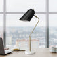 All The Rages Lalia Home Asymmetrical Marble & Metal Table Lamp With Black Sloped Shade