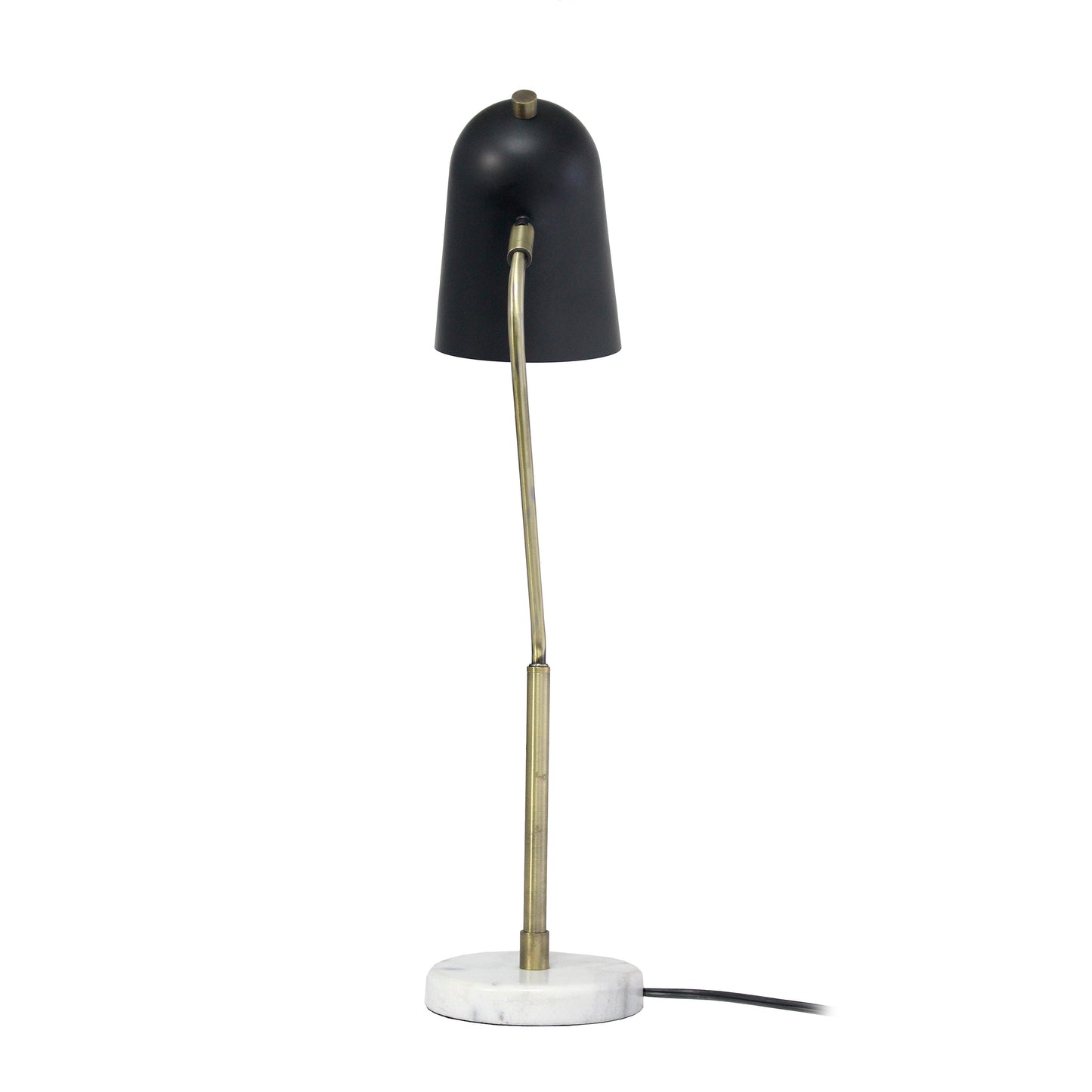 All The Rages Lalia Home Asymmetrical Marble & Metal Table Lamp With Black Sloped Shade