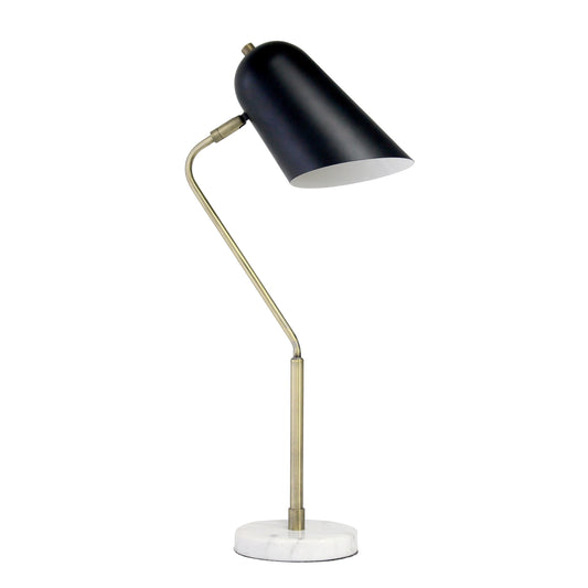 All The Rages Lalia Home Asymmetrical Marble & Metal Table Lamp With Black Sloped Shade